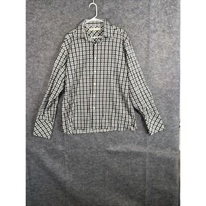 mens PERRY ELLIS FRENCH CUFFS long‎ sleeve shirt Button up XL Multicolor Plaid